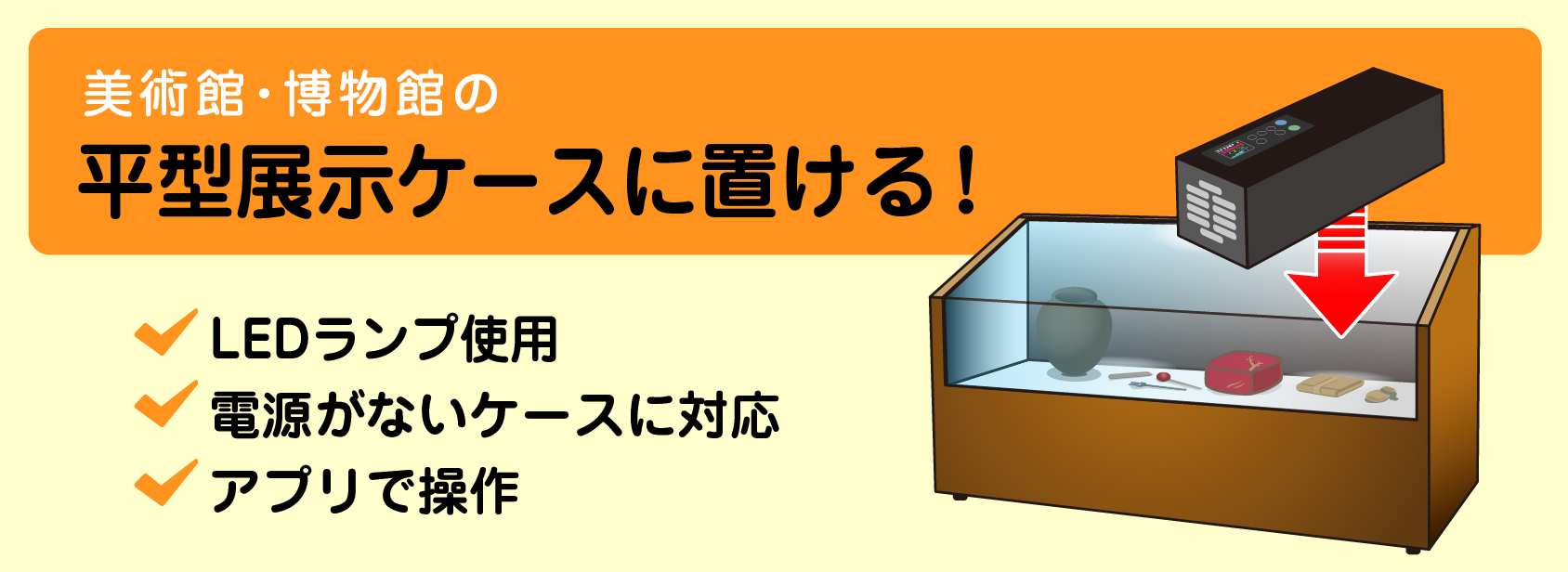 展示ケースに入る