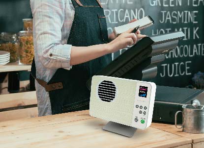 ライトニックＵＶサイネージ・パーソナルの設置方法「スタンド設置」は取り外し可能なスタンドが付属。