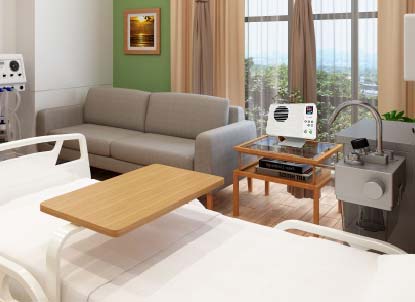 病院介護施設にサイネージパーソナル設置